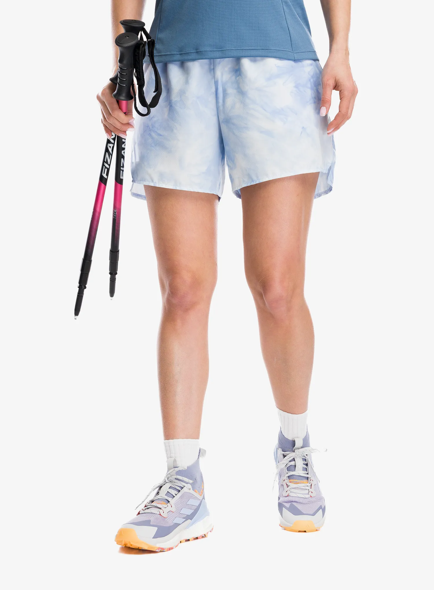 Kraťasy dámske adidas TERREX Multi Spray Dye CLIMA365 Shorts - white/glow blue