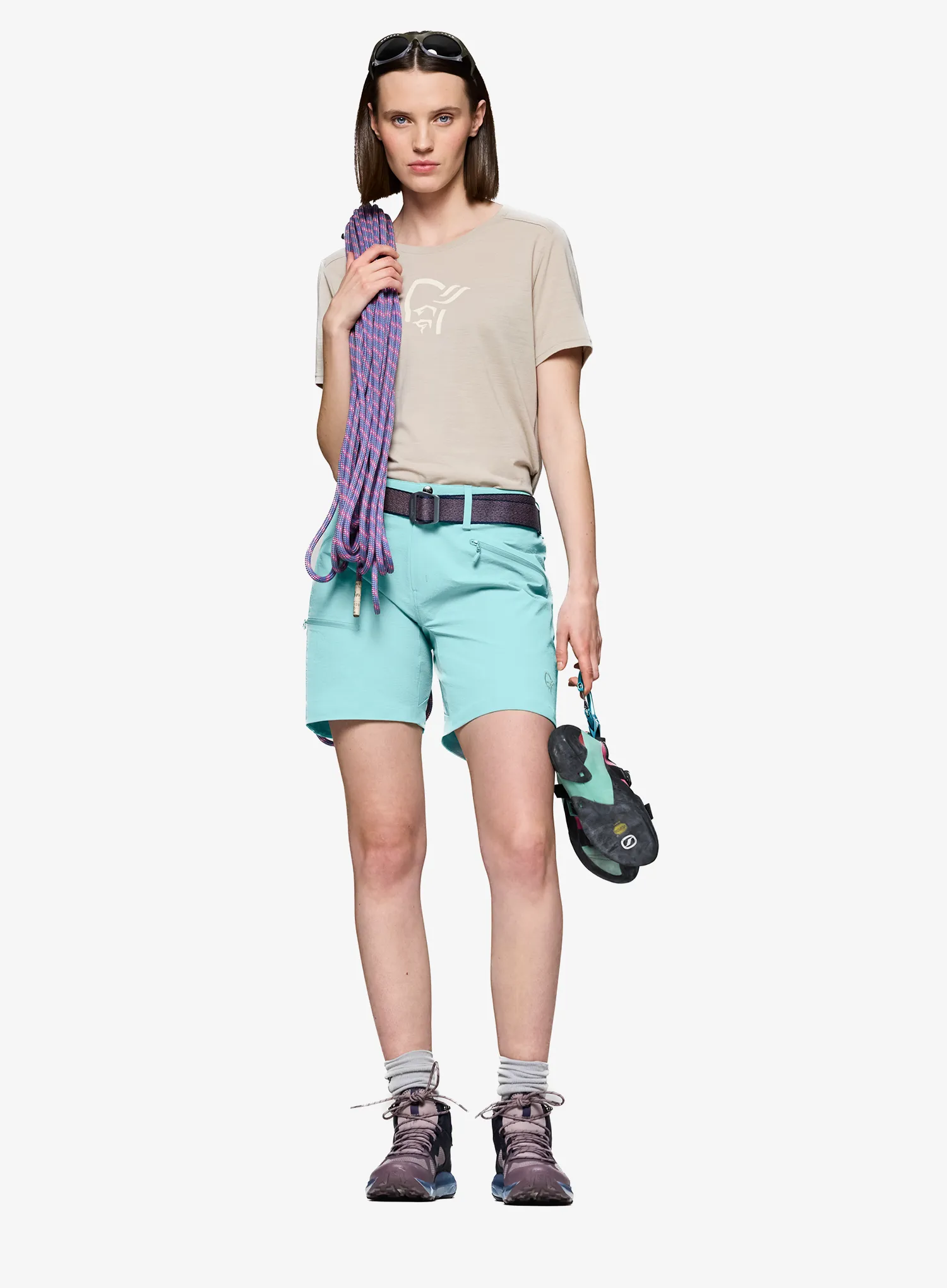 Kraťasy dámske Norrona Falketind Flex1 Shorts - aqua haze