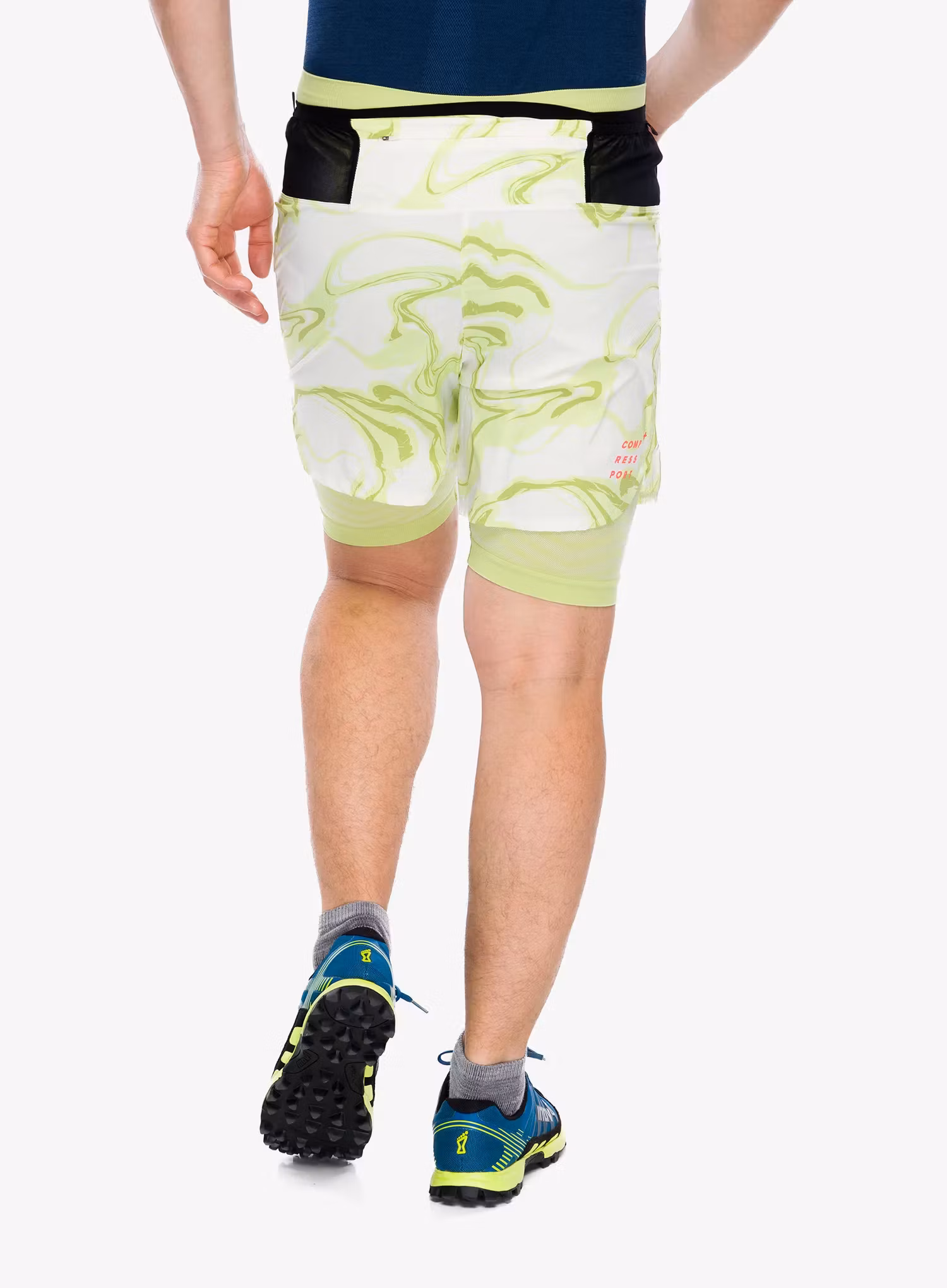 Bežecké kraťasy Compressport Trail Racing 2-in-1 Short - green camo