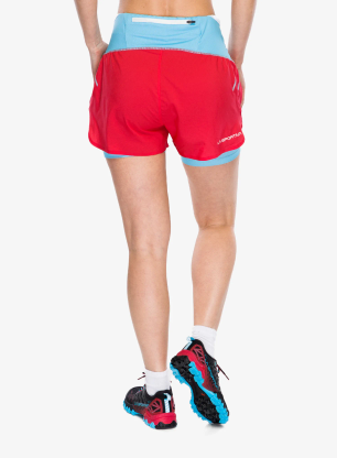 Bežecké kraťasy dámske La Sportiva Ultra Distance Shorts - hibiscus/white