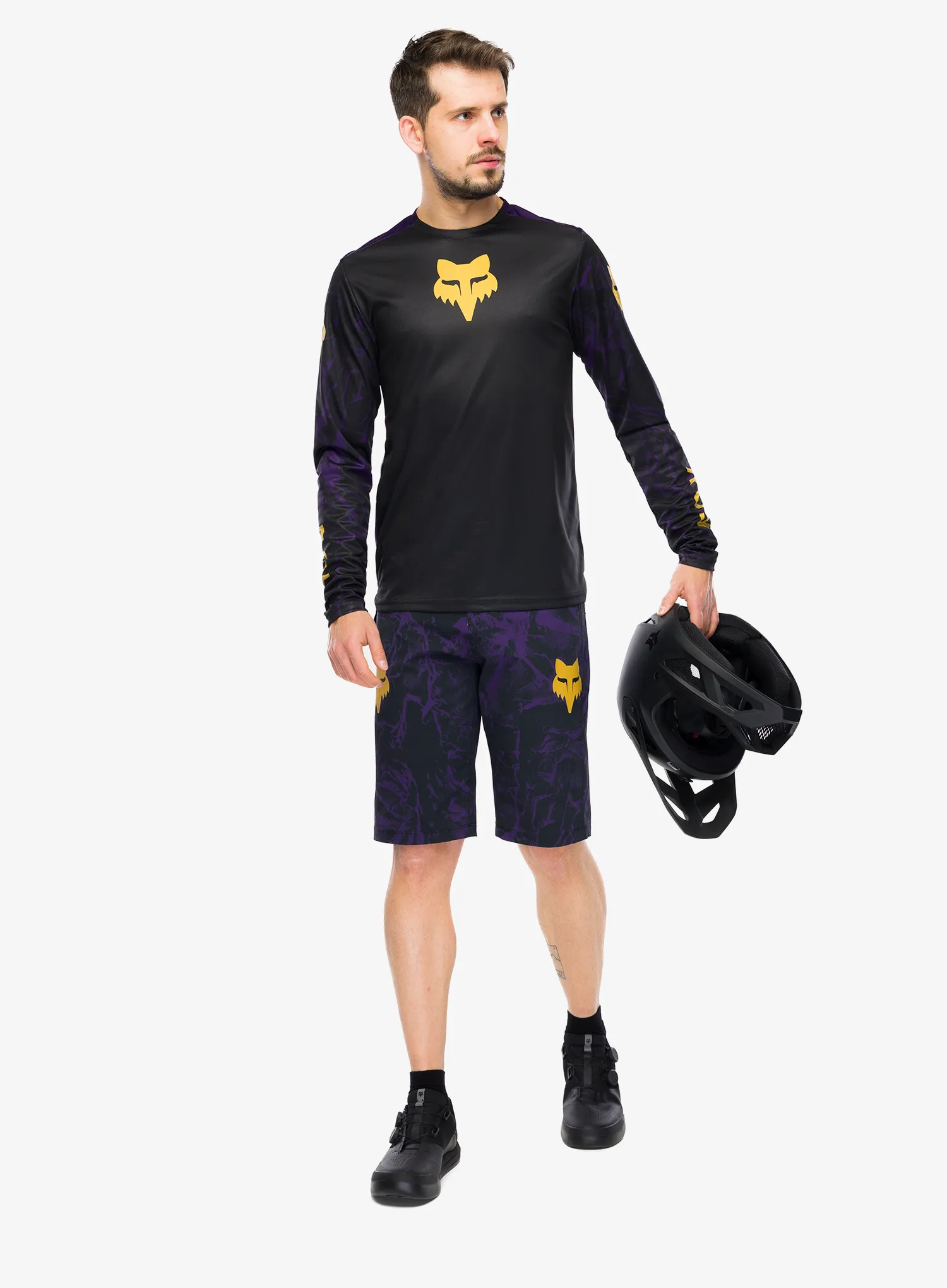 MTB šortky Fox Ranger Short Image Print - plum