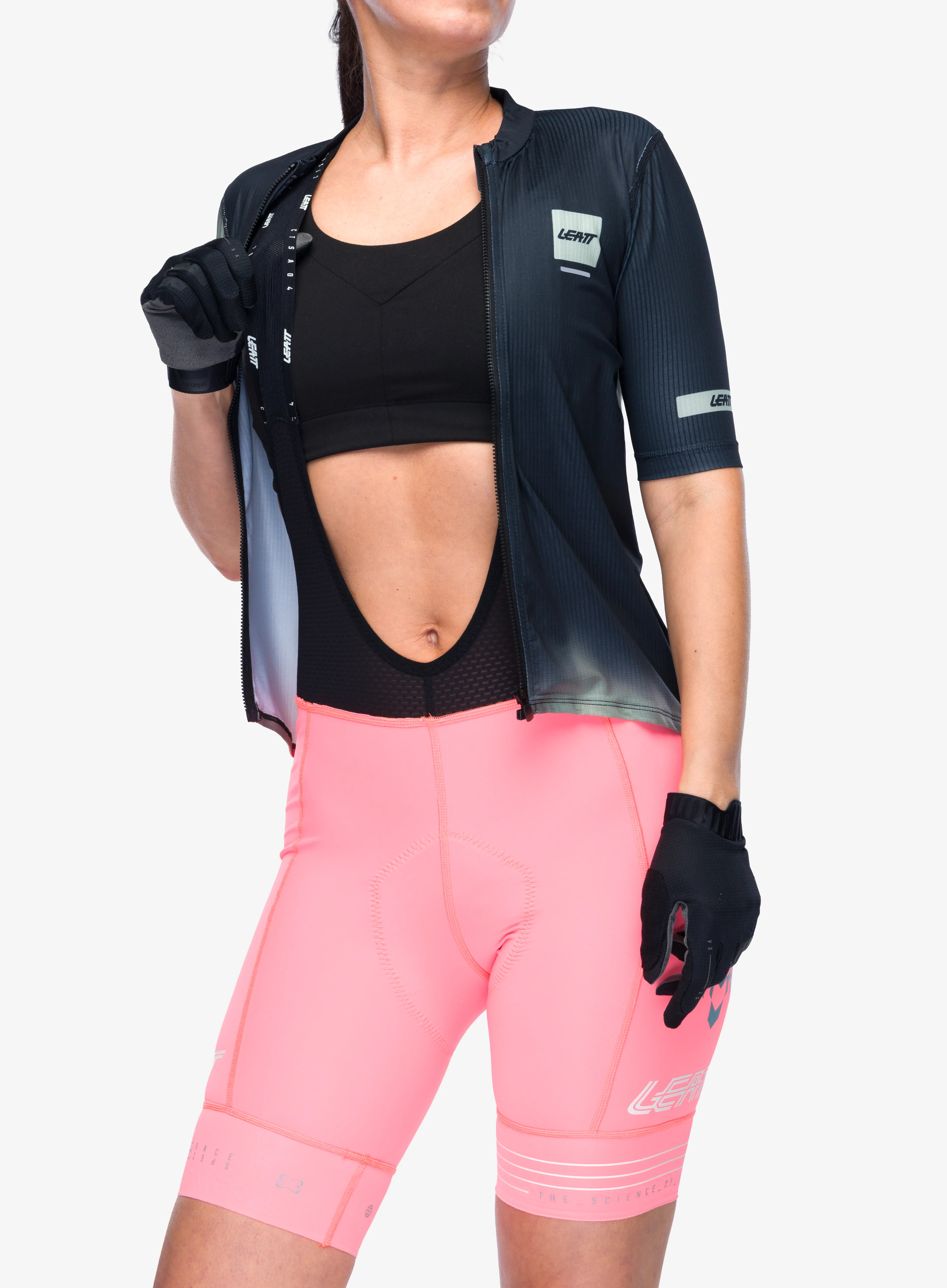 Dámske cyklistické nohavice krátke Leatt Bib MTB Endurance 6.0 - racing pink