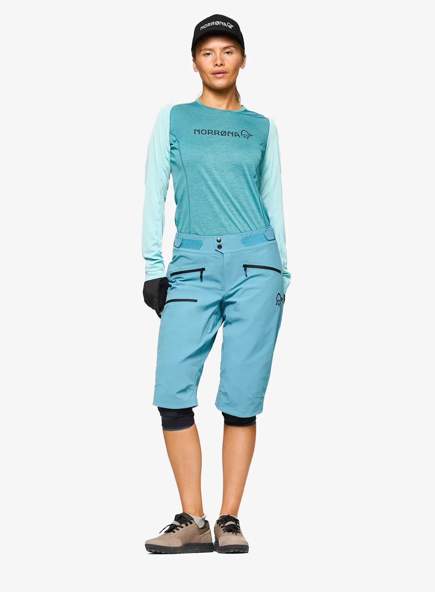 Dámske cyklistické nohavice krátke Norrona Fjora Flex1 Shorts - brittany blue