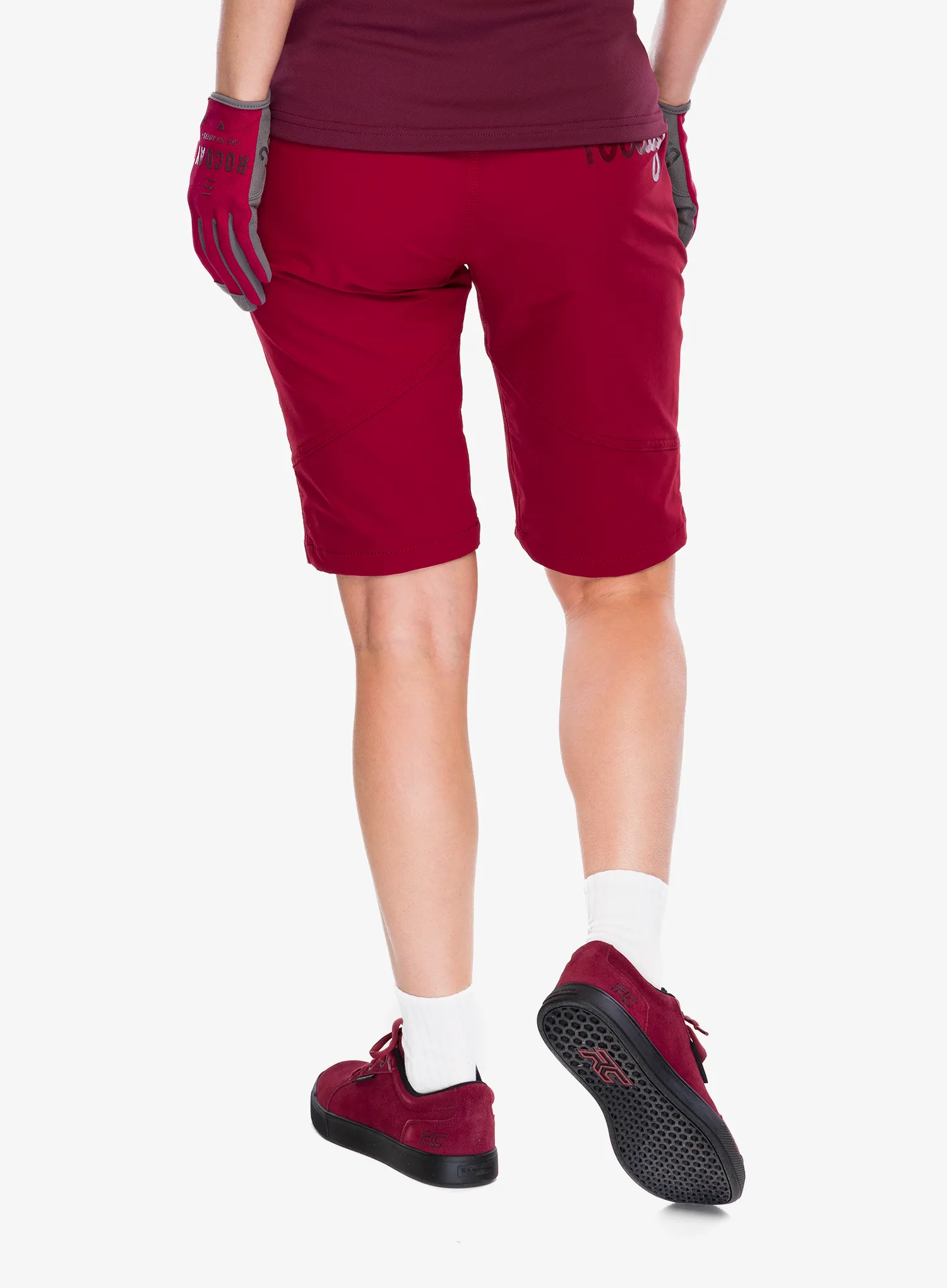 Dámske cyklistické nohavice krátke Rocday Roc Lite - dark red