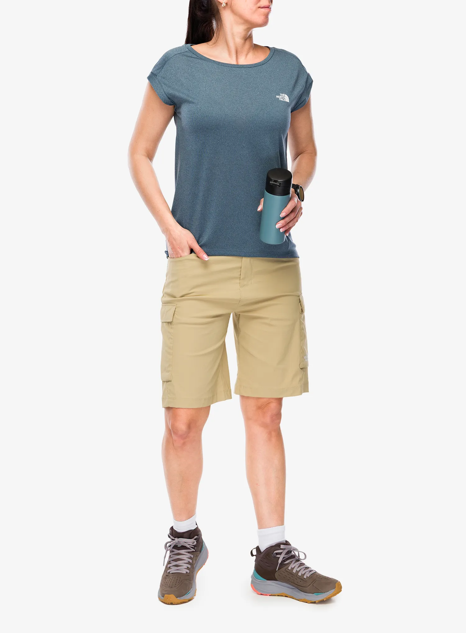 Turistické kraťasy dámske The North Face Exploration Cargo Shorts - khaki stone