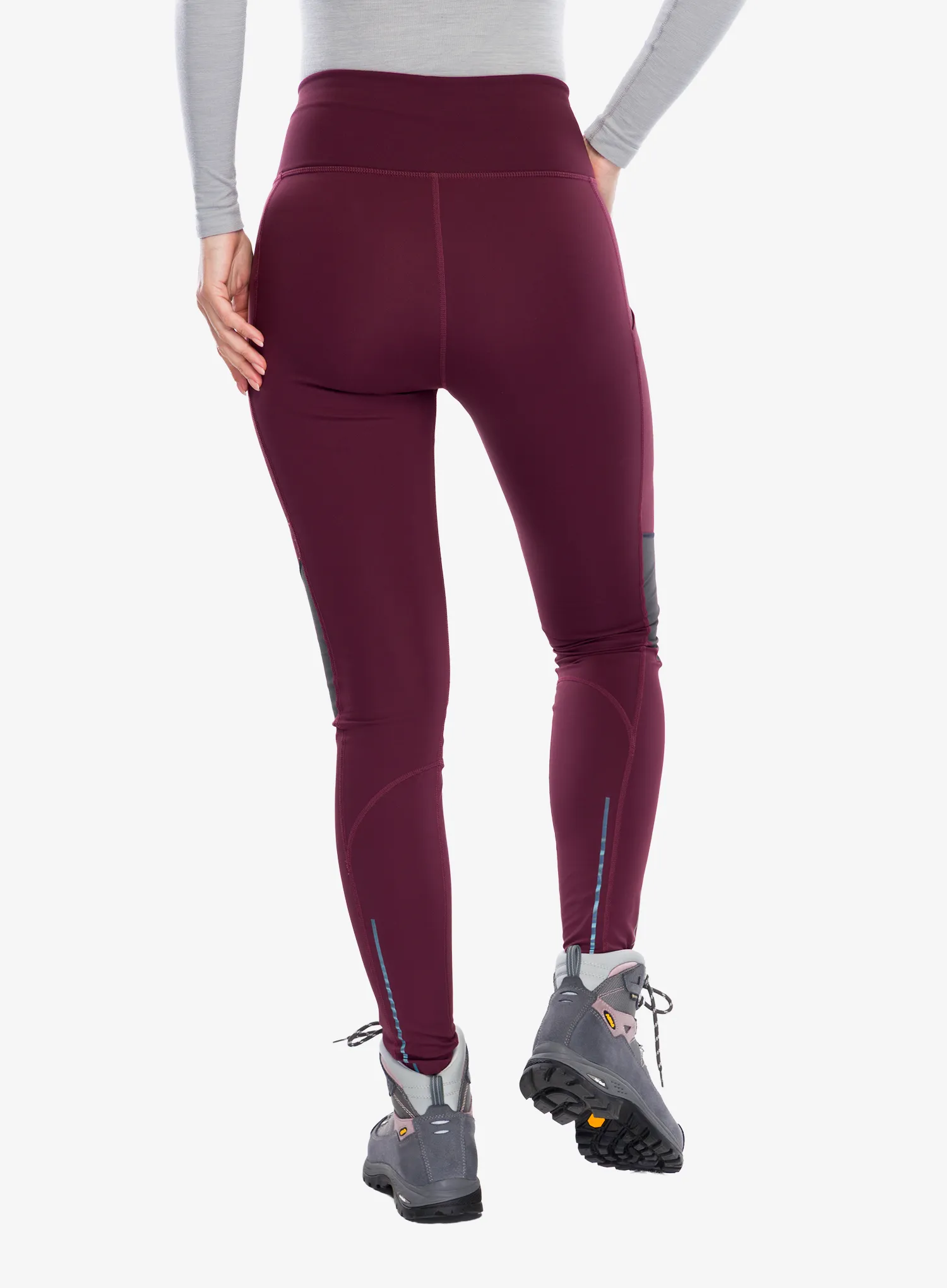 Dámske nohavice Fjallraven Abisko Värm Trekking Tights - port-iron grey