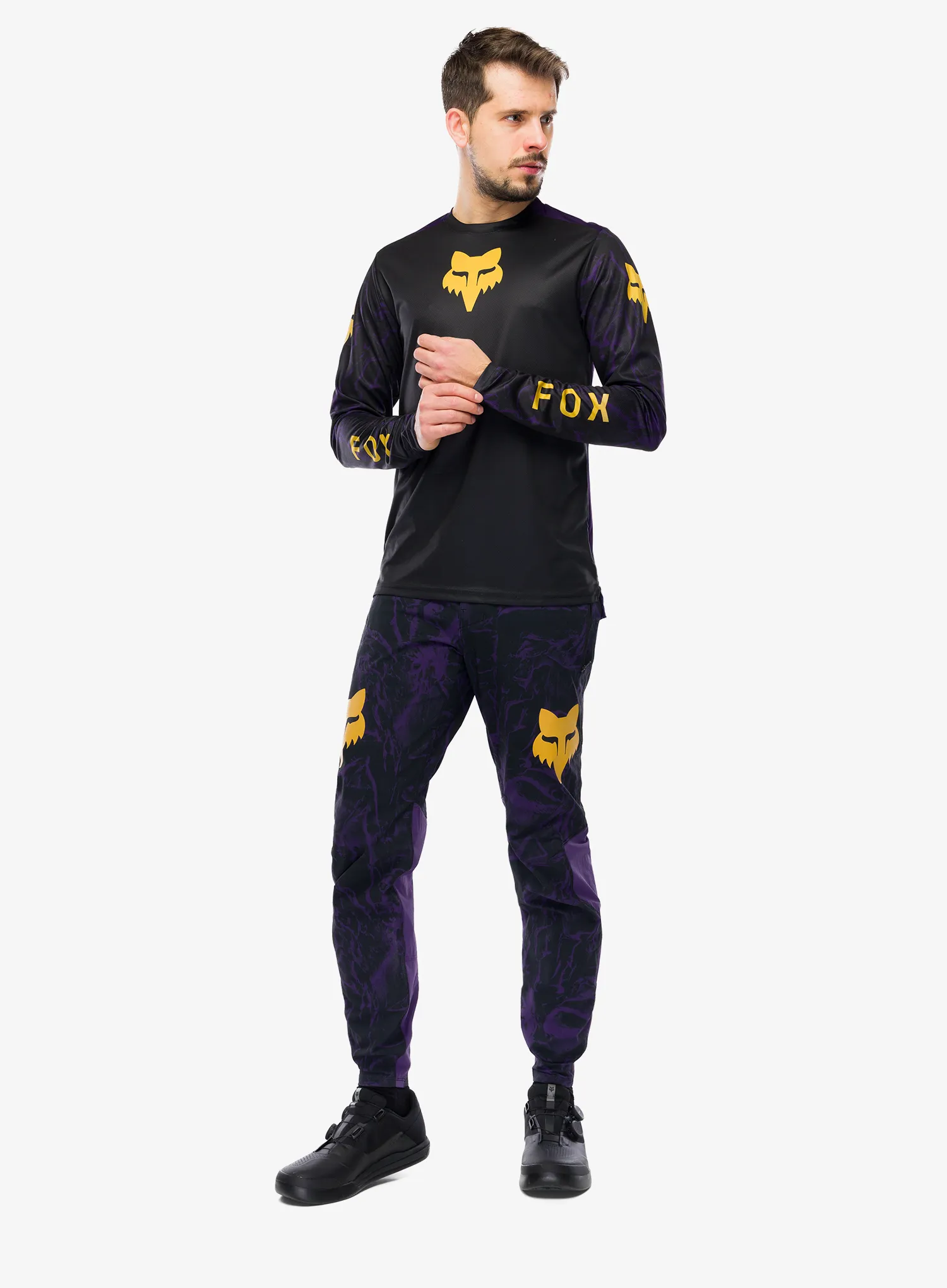 Nohavice na bicykel Fox Ranger Pant Image Print - plum