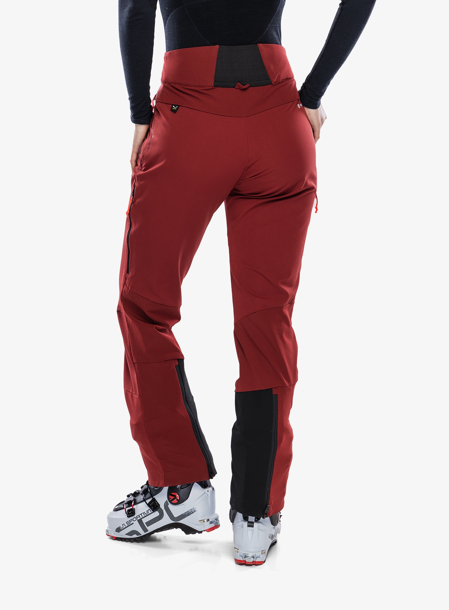 Dámske softshellové nohavice Salewa Sella DST Pants - syrah/black out