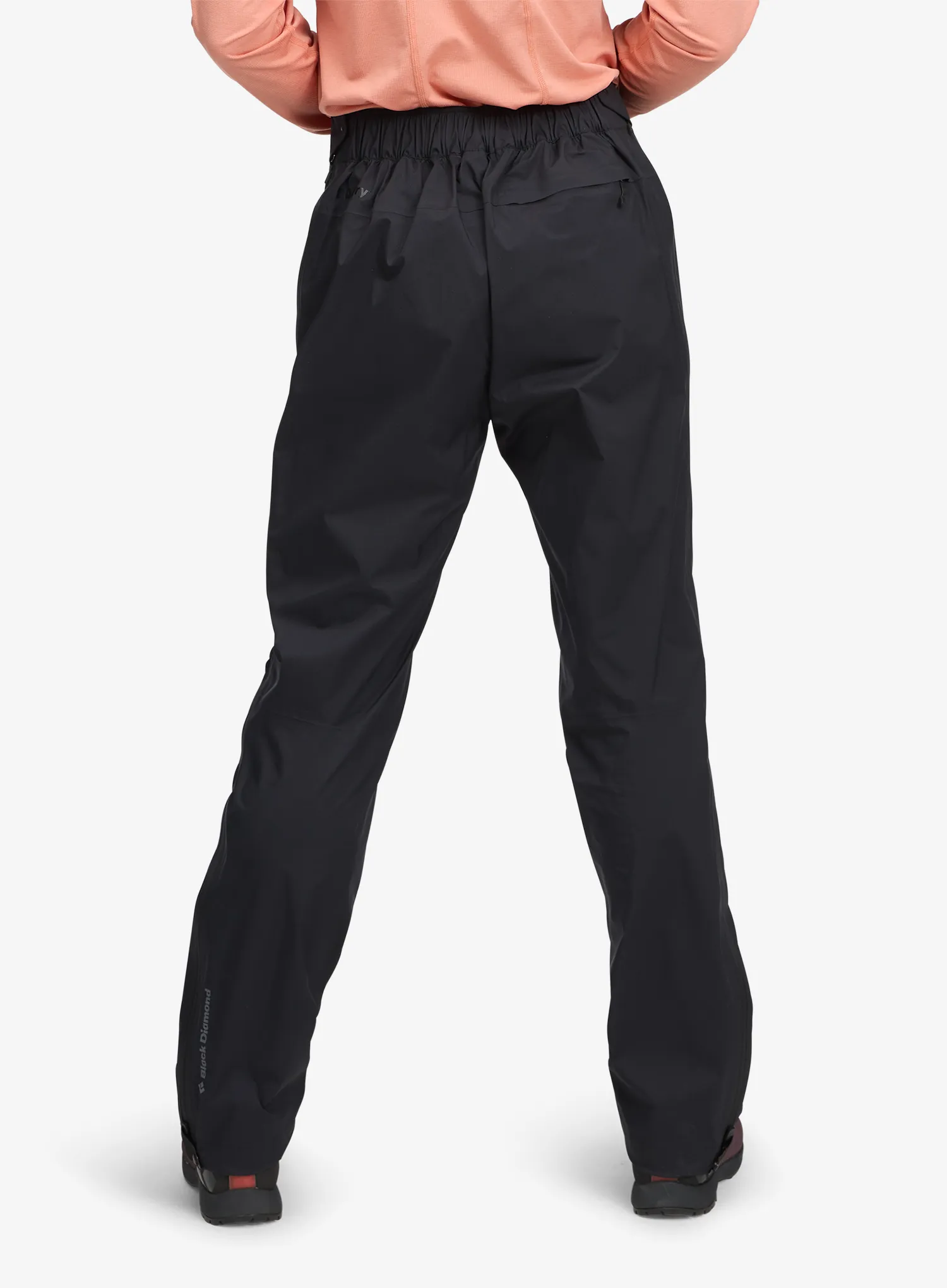 Dámske nepremokavé nohavice Black Diamond Fineline Stretch FZ Pants - black/black