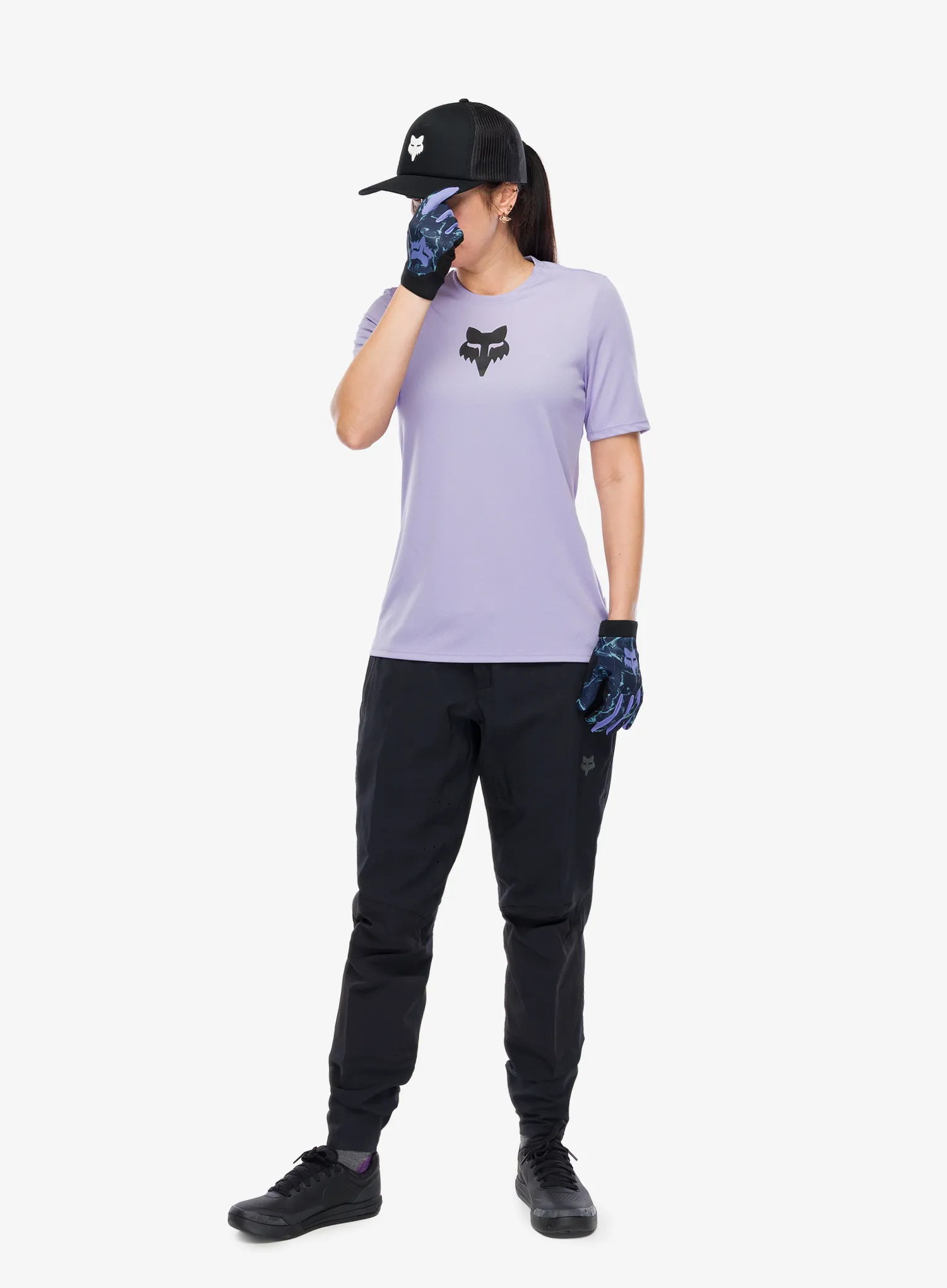 Dámske cyklistické nohavice Fox Defend Pant - black/black