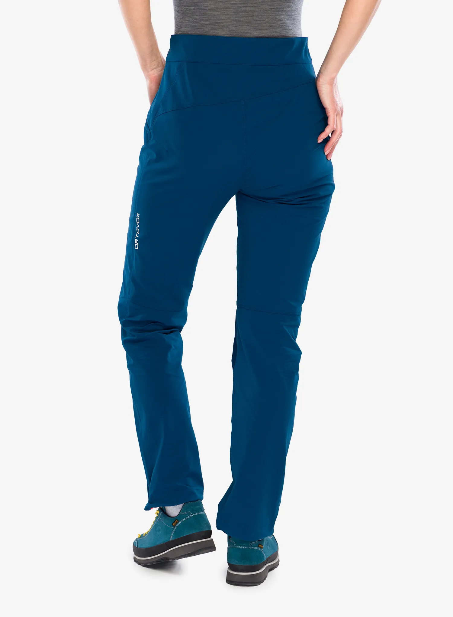 Dámske softshellové nohavice Ortovox Brenta Pants - petrol blue
