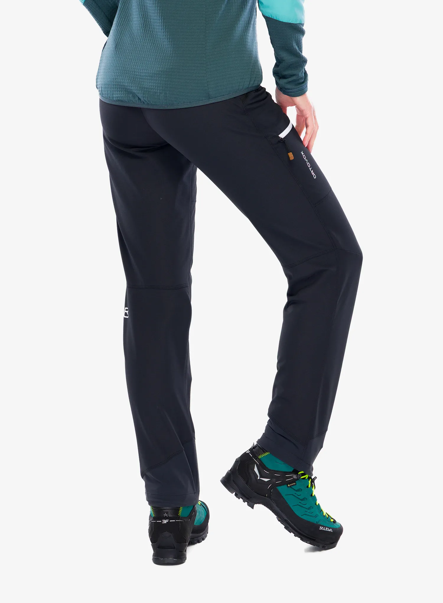 Dámske softshellové nohavice Ortovox Seceda Softshell Pants - black raven