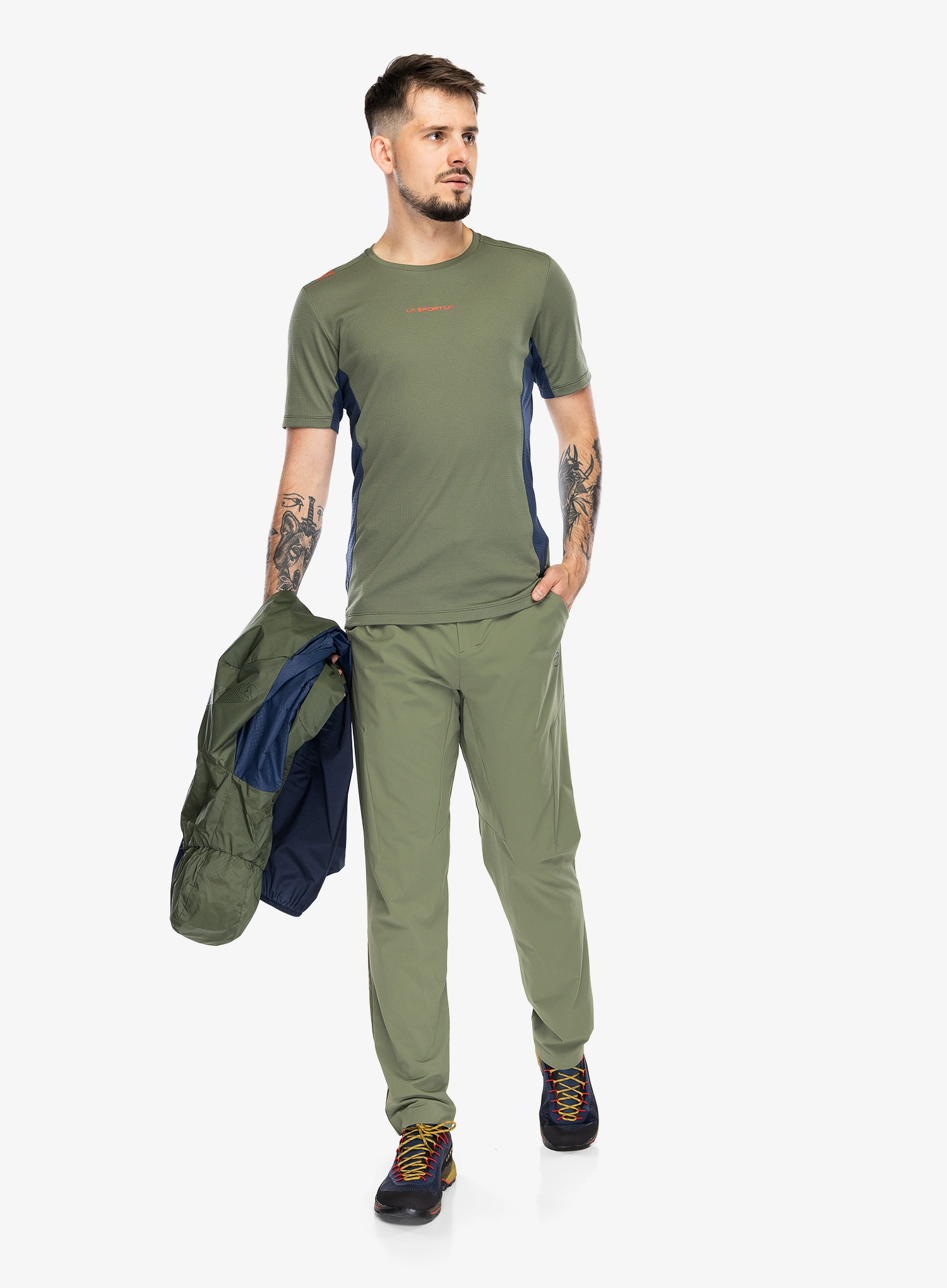 Pánske turistické nohavice La Sportiva Trail Guard Pants - cypress/night sky