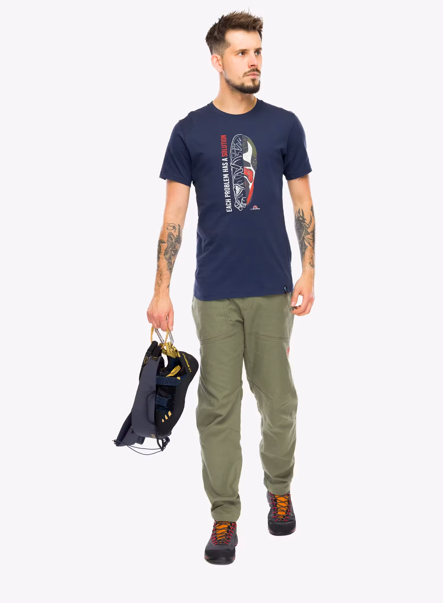 Lezecké nohavice La Sportiva Bolt Pant - cypress/mountain red