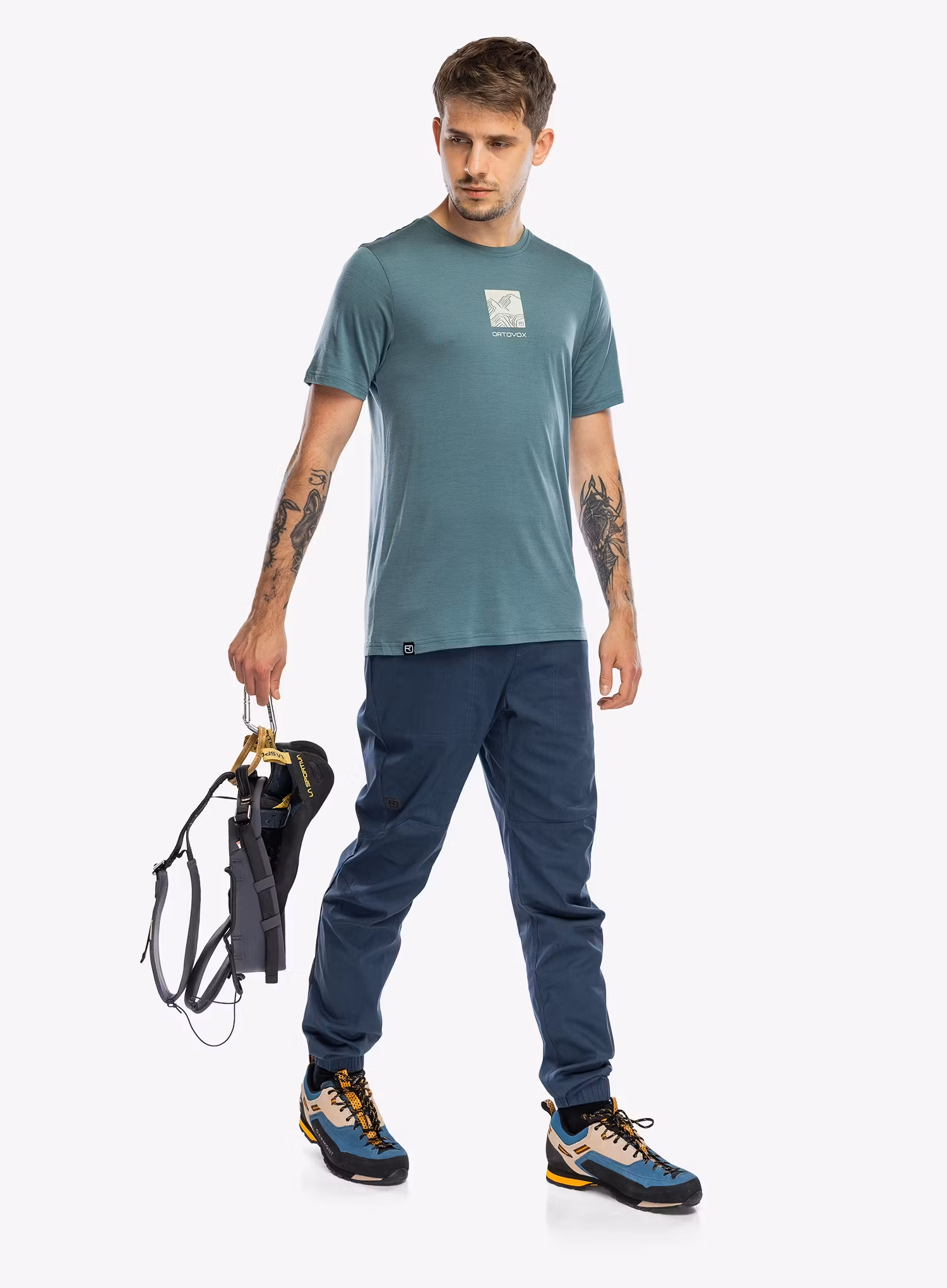 Lezecké nohavice Ortovox Affinity Pants - blue nunatak