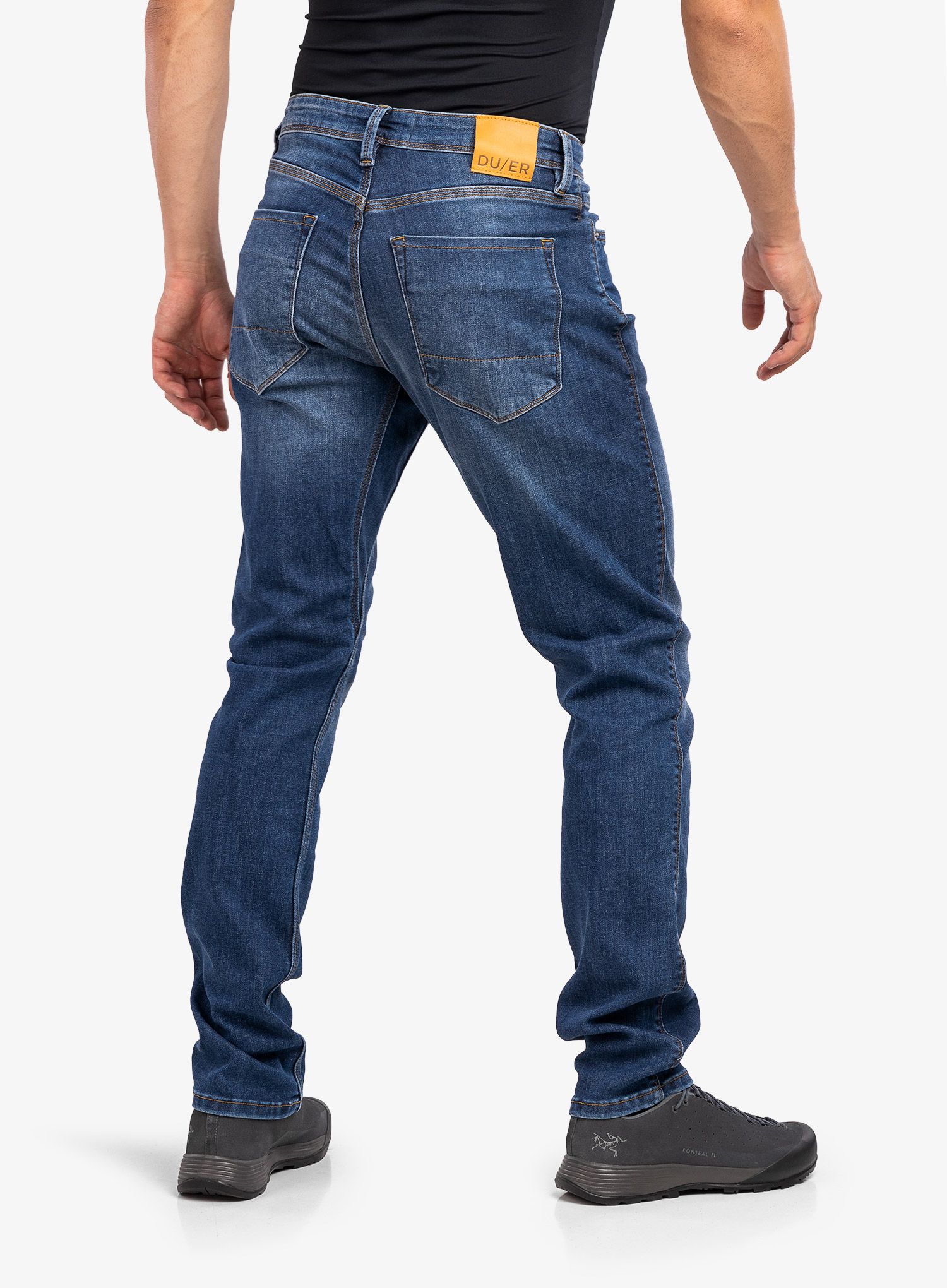 Nohavice Duer Performance Denim Relaxed Taper - galactic