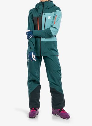 Dámske nepremokavé nohavice Ortovox 3l Deep Shell Pants - pacific green
