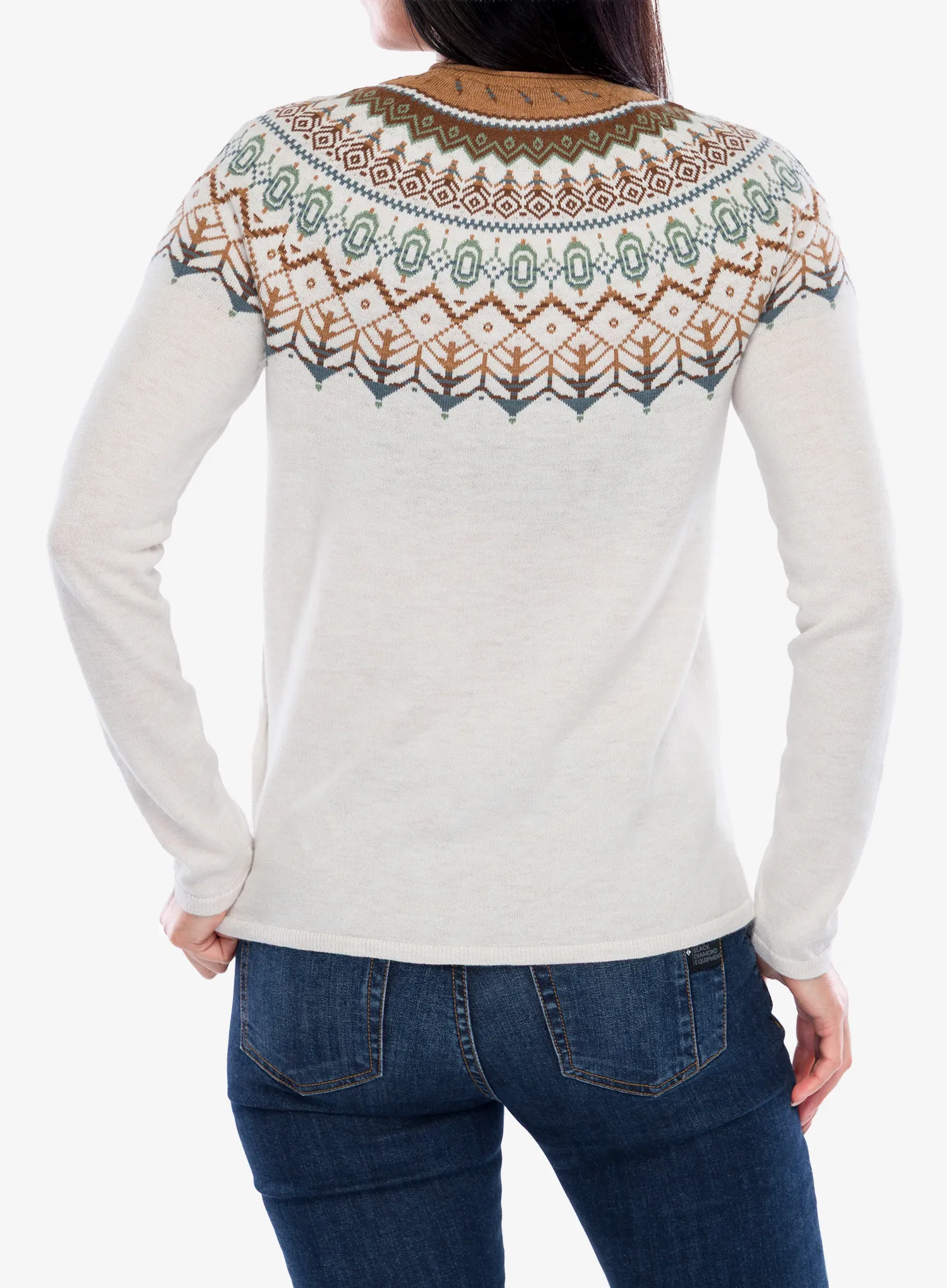 Dámsky sveter Royal Robbins Westlands Fairisle Crew - chalk htr monarch pt
