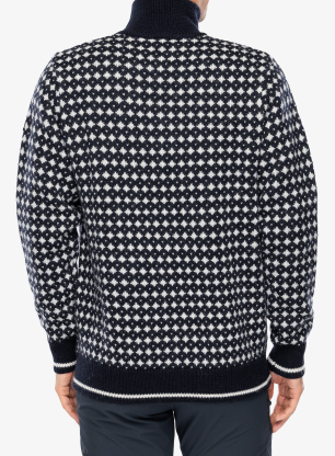 Vlnený sveter Dovre Knitted Zip Pullover - multicolour