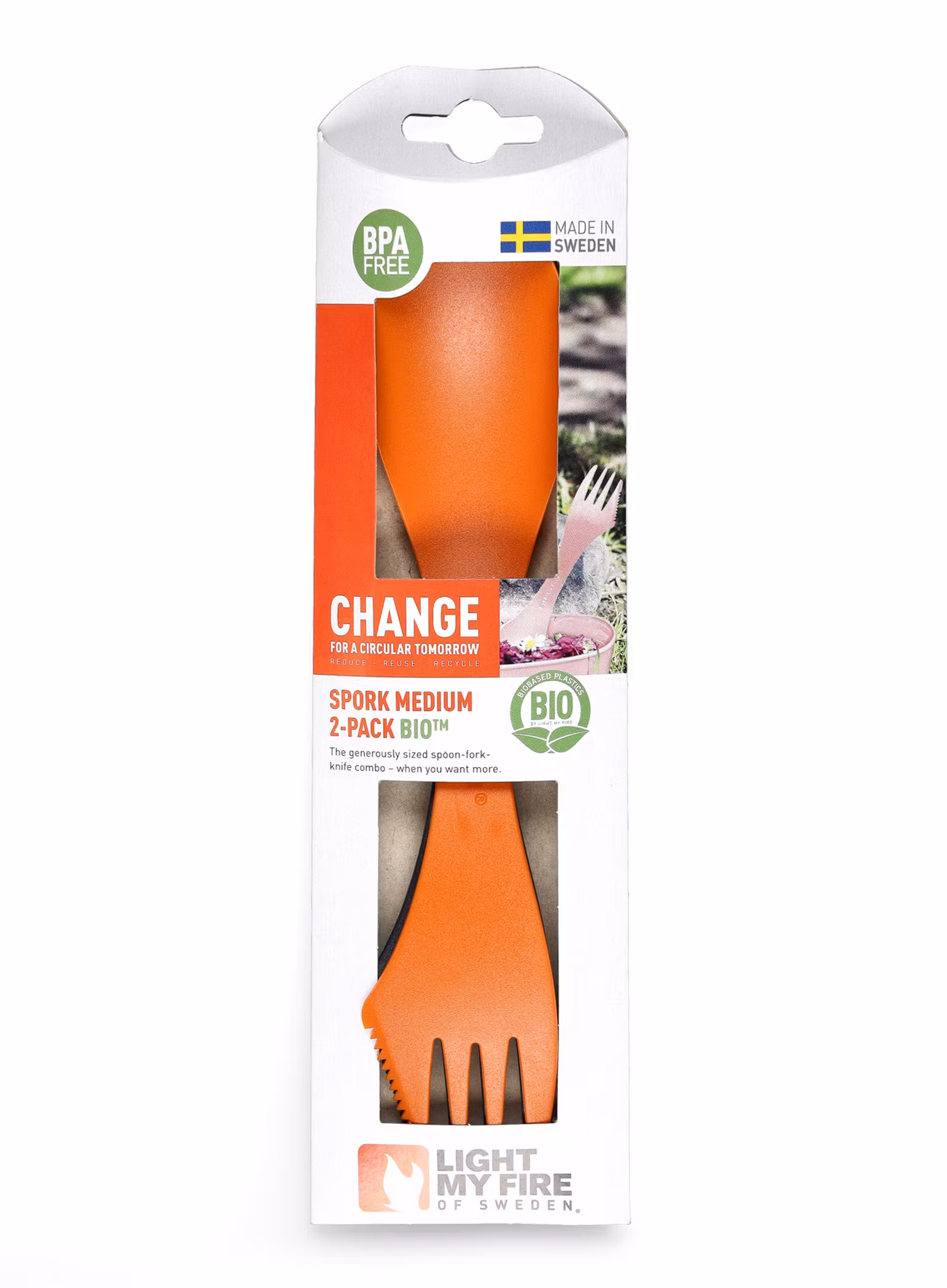 Turistický príbor Light My Fire Spork Original 2 Pack Bio - orange