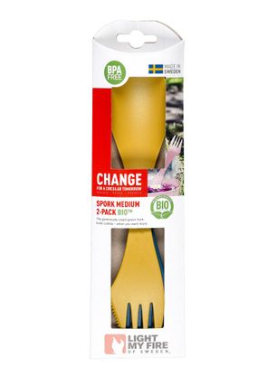 Turistický príbor Light My Fire Spork Original 2 Pack Bio - yellow/nav