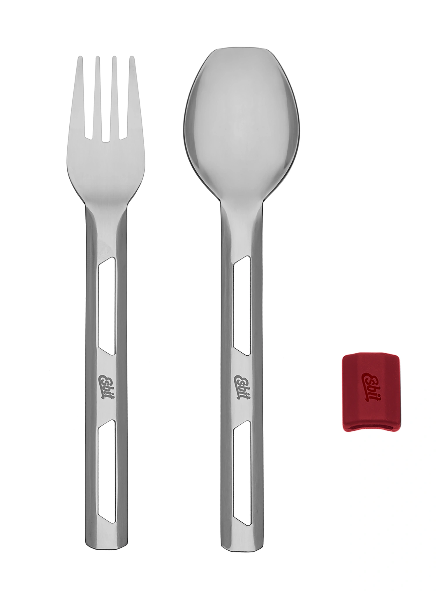 Turistický príbor Esbit Cutlery Set Incl. Silicone Band L - burgundy