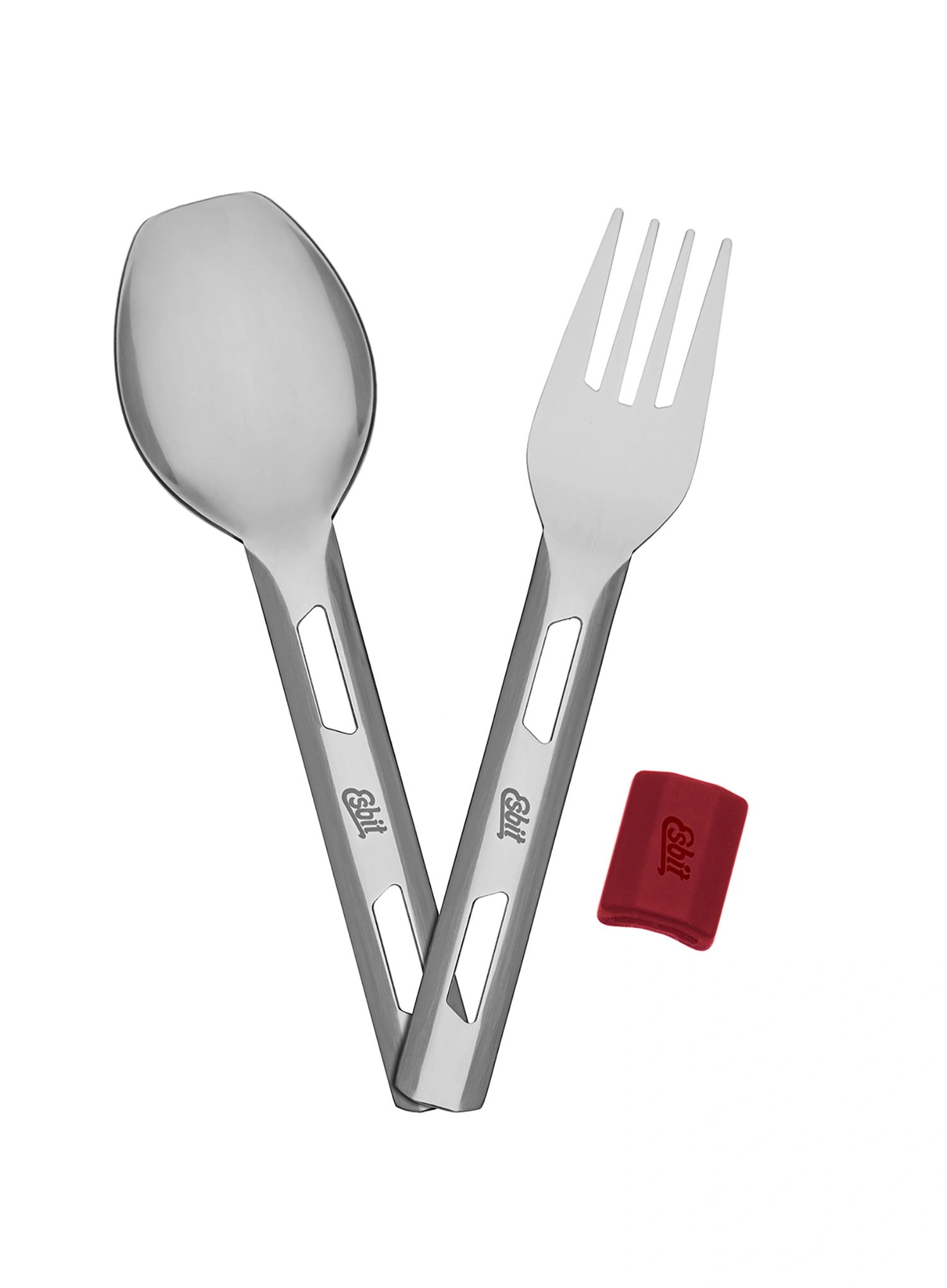 Turistický príbor Esbit Cutlery Set Incl. Silicone Band S - burgundy