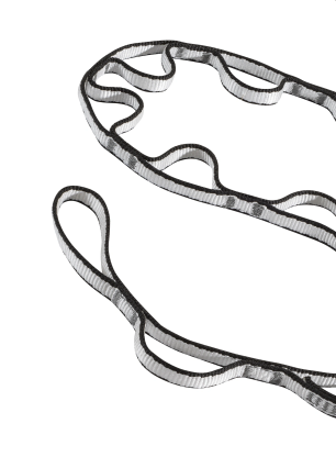 Páska Black Diamond 12 mm Dynex Daisy Chain 115 cm - black