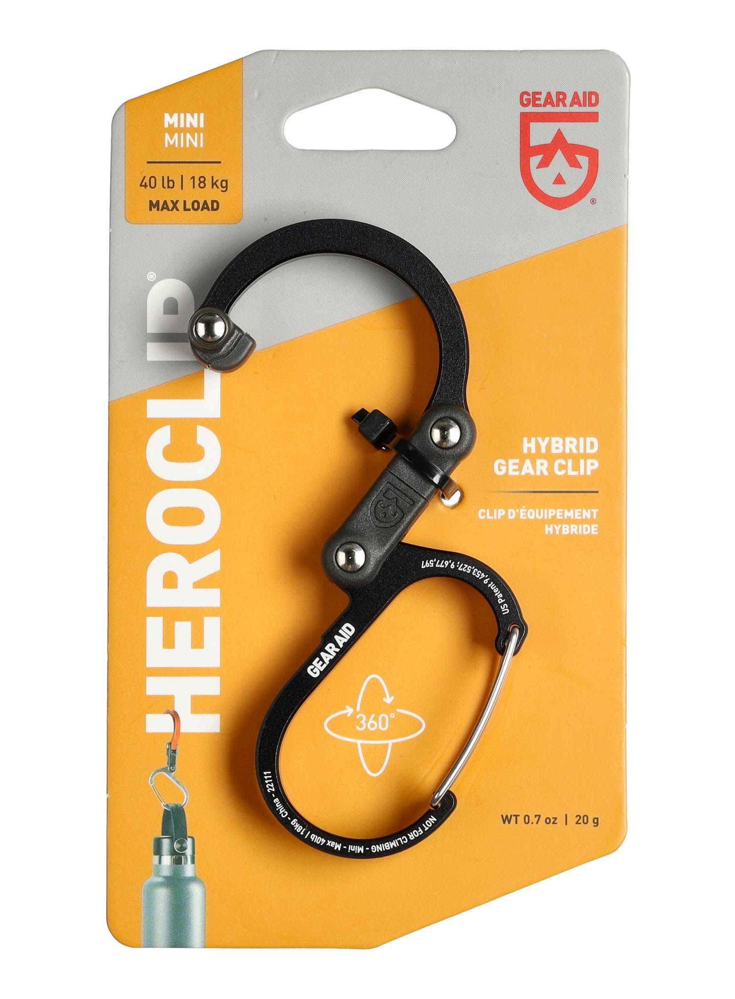 Držiak Gear Aid Heroclip Mini - stealth black