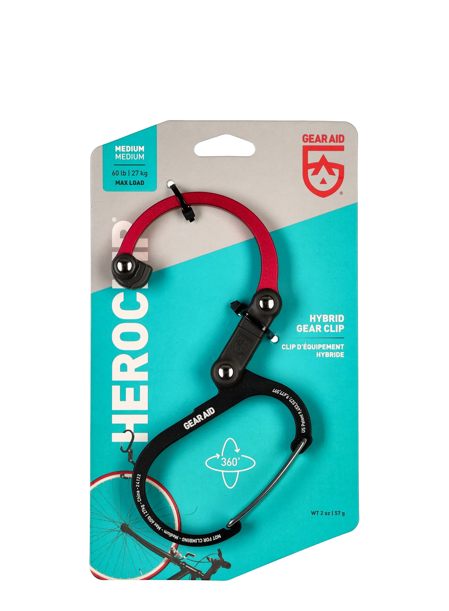 Držiak GearAid Heroclip Medium - black/red