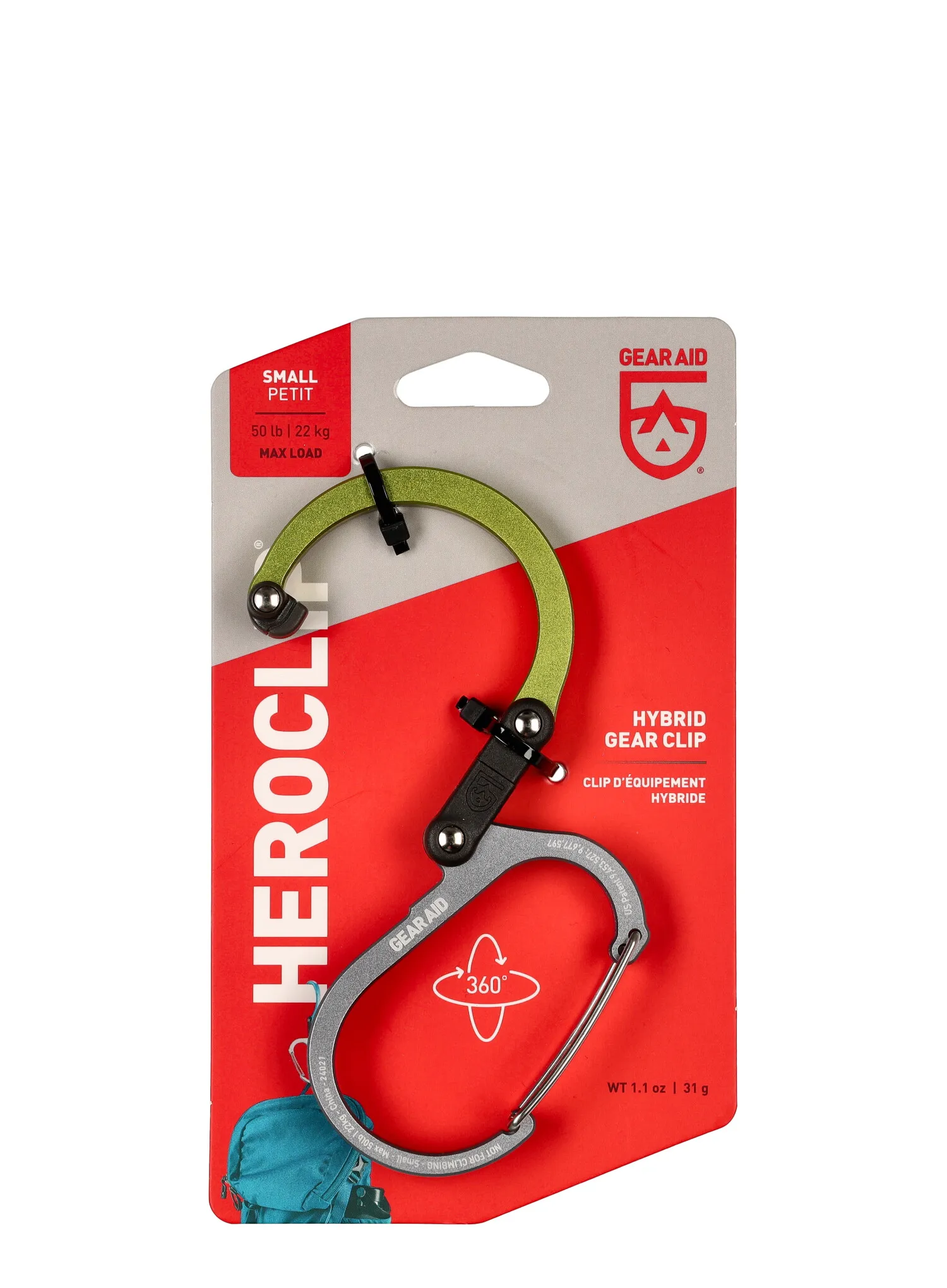 Držiak GearAid Heroclip Small  - nav green