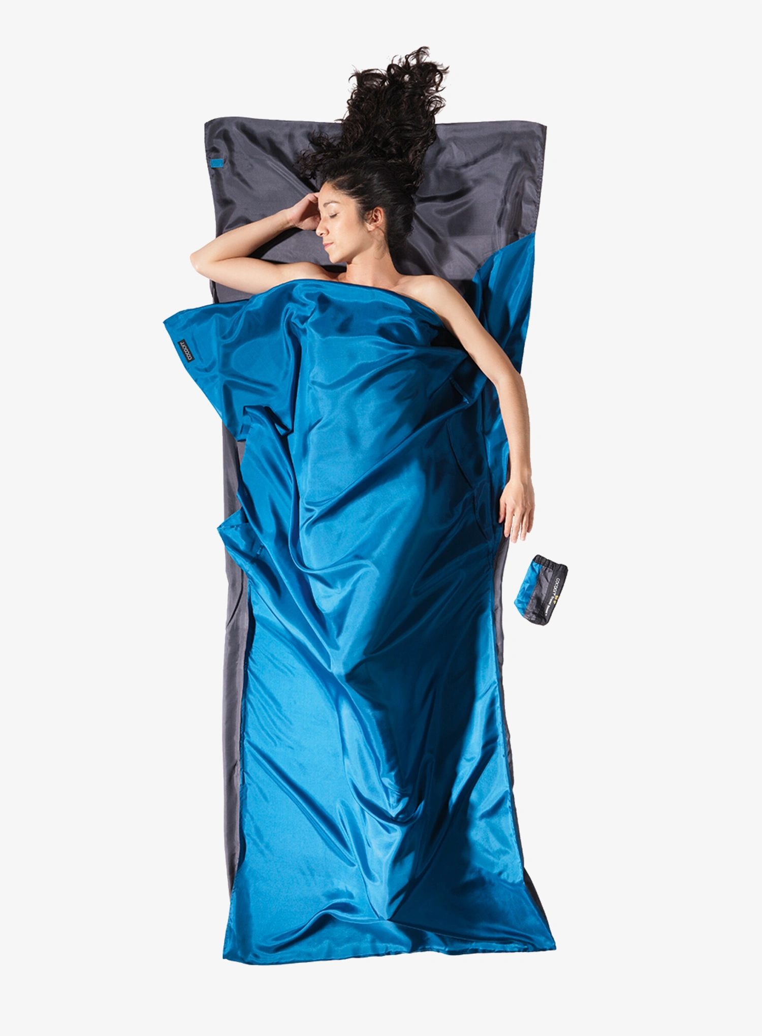 Vložka do spacáka Cocoon TravelSheet - Silk - rhino/cornflower
