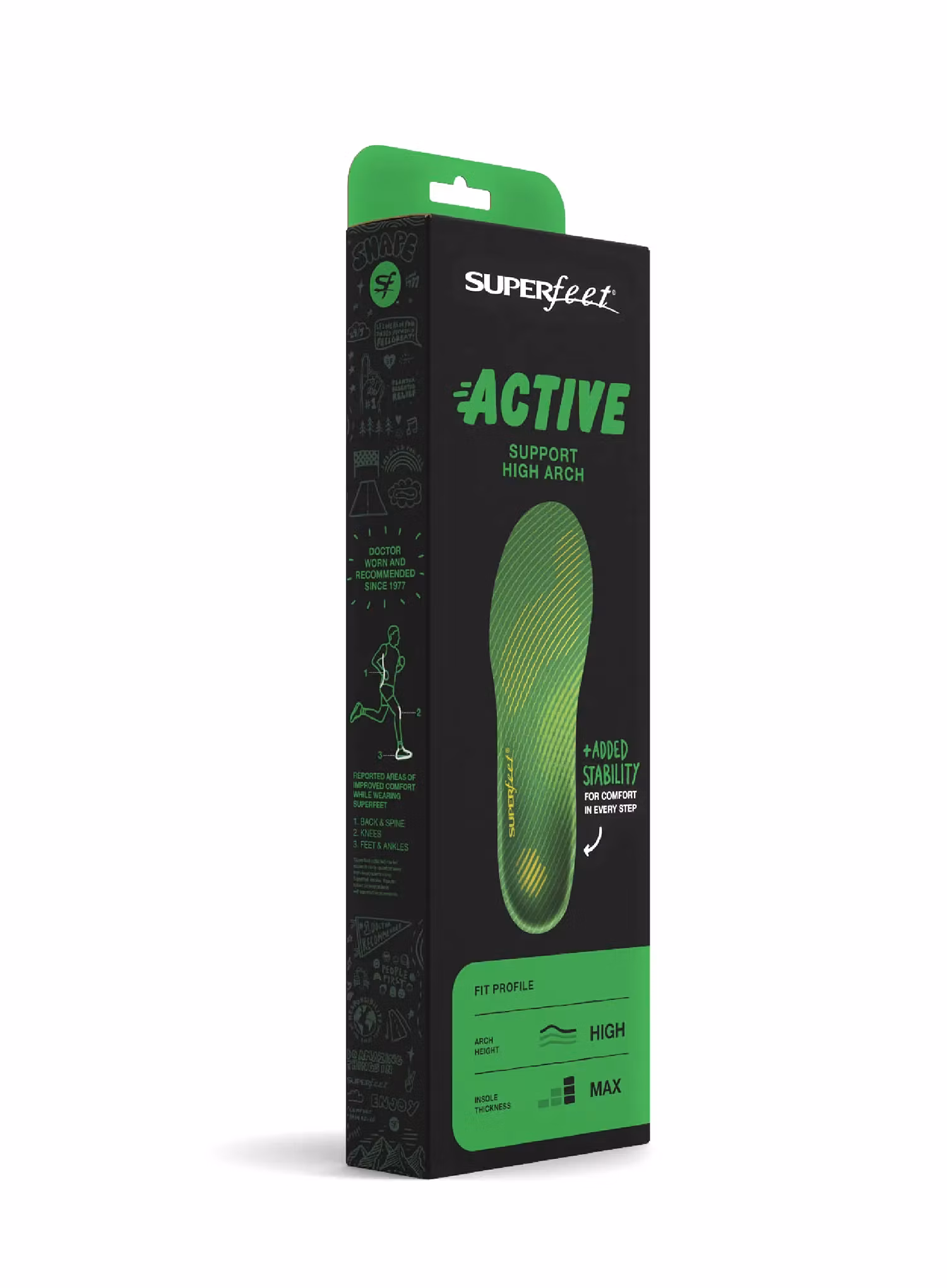 Vložky do topánok Superfeet Active Support High Arch V2 - light green