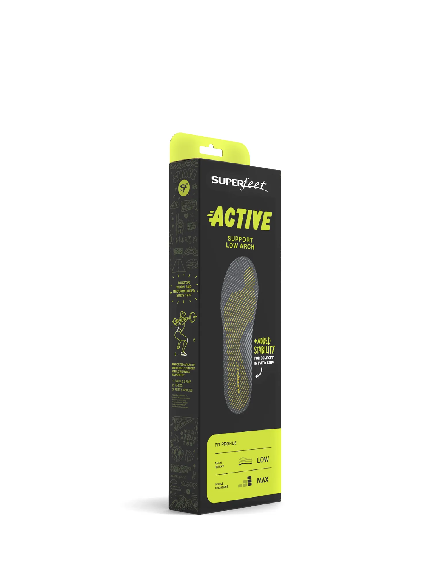 Vložky do topánok Superfeet Active Support Low Arch V2 - carbon