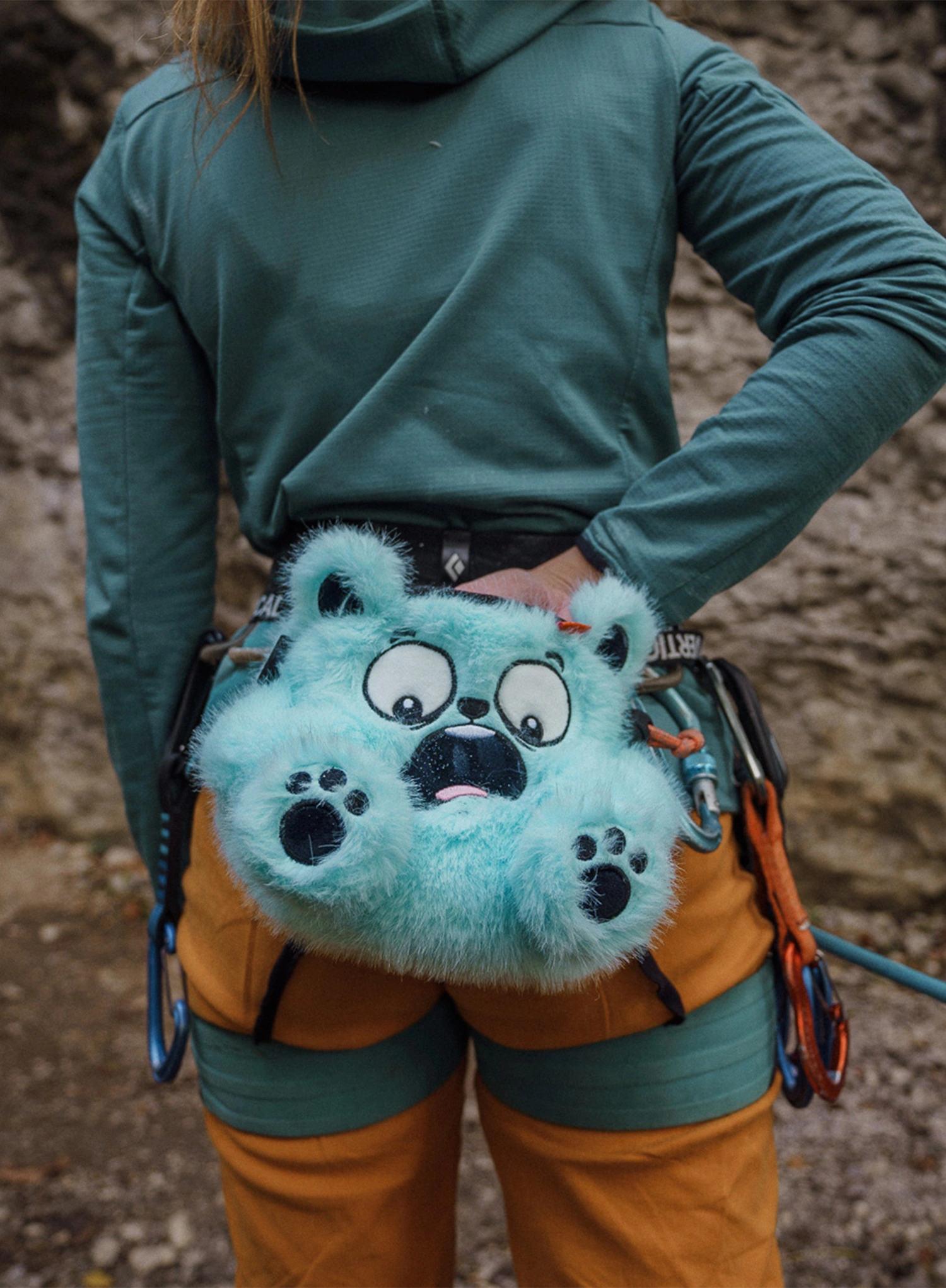 Vrecko na magnézium Y&Y Vertical Chalk Bag - bear