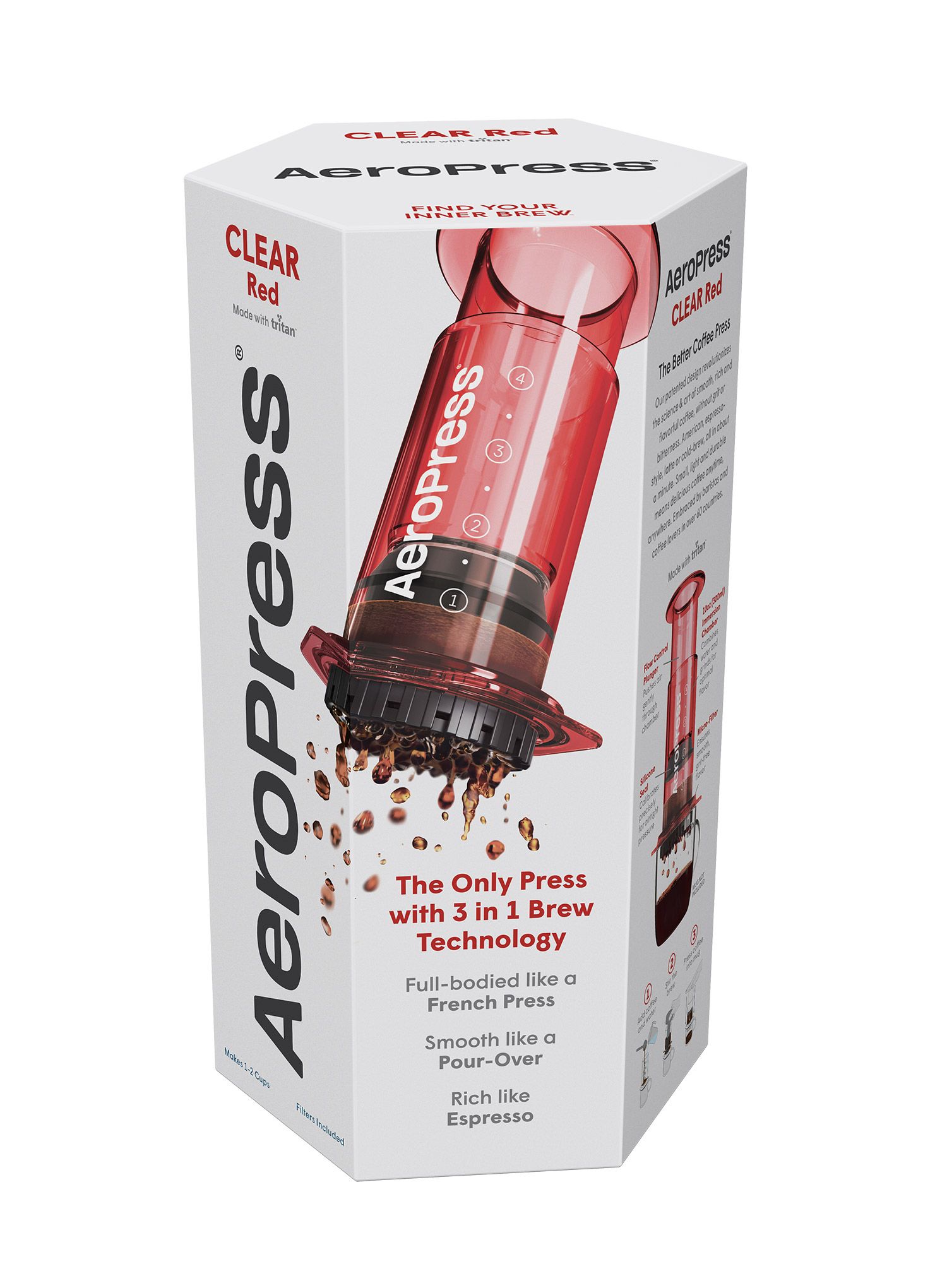 Turistický kávovar AeroPress Clear - red
