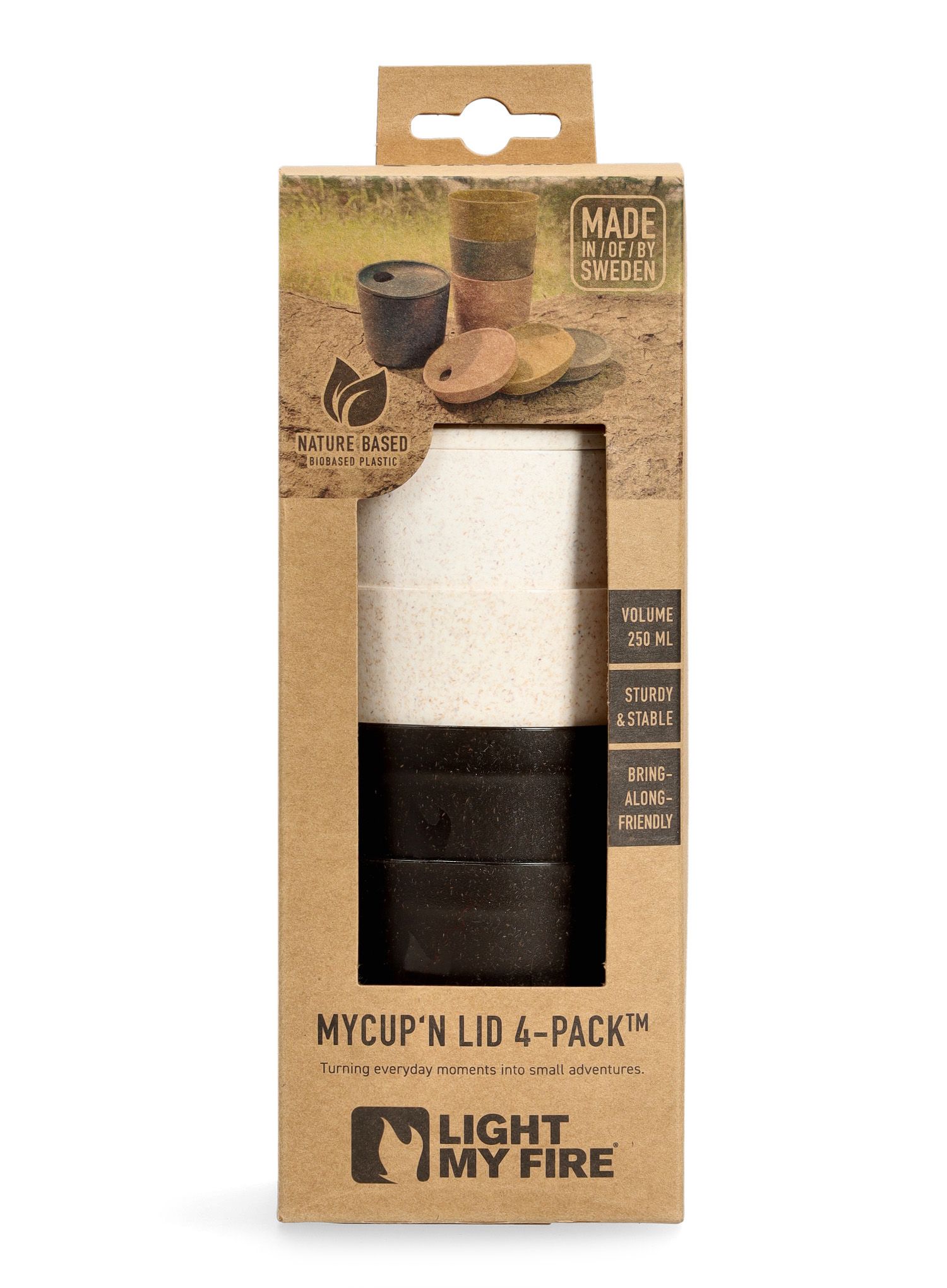 Turistický hrnček Light My Fire MyCup'N Lid 4-Pack - black/white